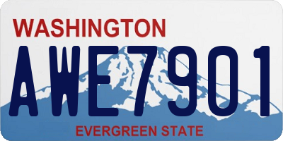 WA license plate AWE7901