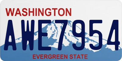 WA license plate AWE7954