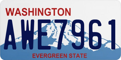 WA license plate AWE7961