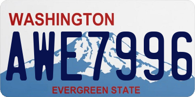 WA license plate AWE7996