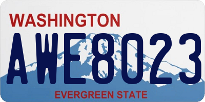 WA license plate AWE8023