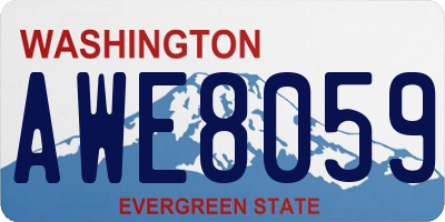 WA license plate AWE8059