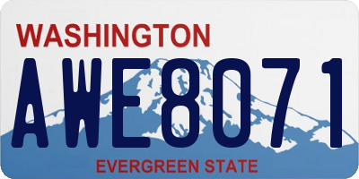 WA license plate AWE8071