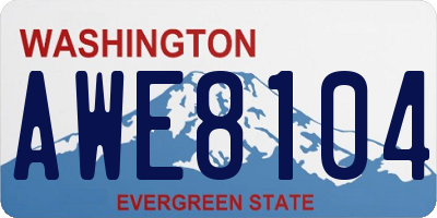WA license plate AWE8104