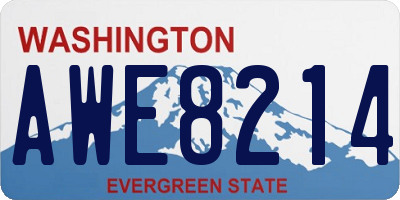 WA license plate AWE8214