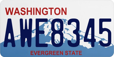 WA license plate AWE8345