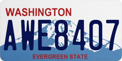 WA license plate AWE8407