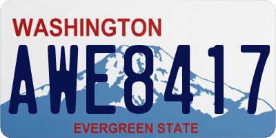 WA license plate AWE8417