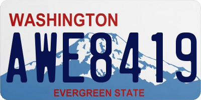 WA license plate AWE8419
