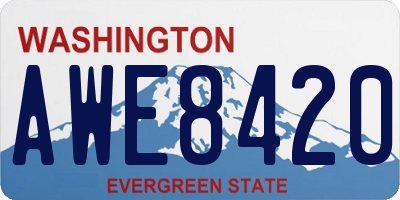 WA license plate AWE8420