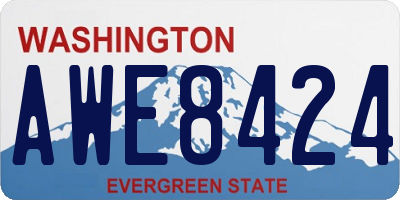 WA license plate AWE8424
