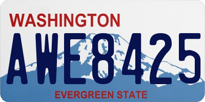 WA license plate AWE8425