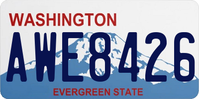 WA license plate AWE8426