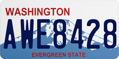 WA license plate AWE8428