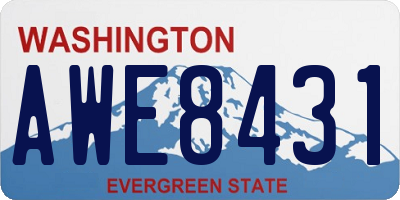 WA license plate AWE8431