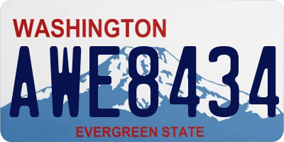 WA license plate AWE8434
