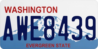 WA license plate AWE8439