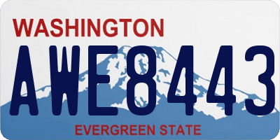 WA license plate AWE8443