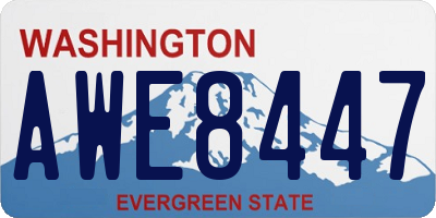 WA license plate AWE8447