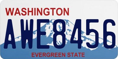WA license plate AWE8456