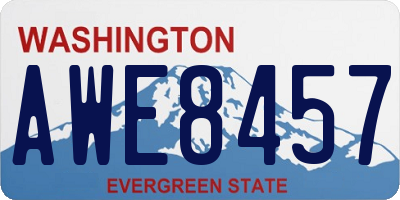 WA license plate AWE8457