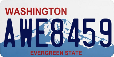 WA license plate AWE8459