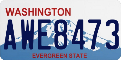 WA license plate AWE8473