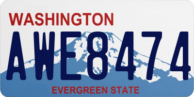 WA license plate AWE8474