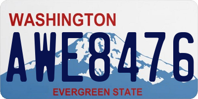 WA license plate AWE8476