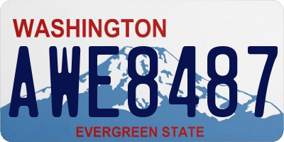 WA license plate AWE8487