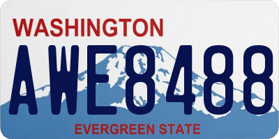 WA license plate AWE8488