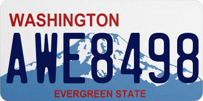WA license plate AWE8498