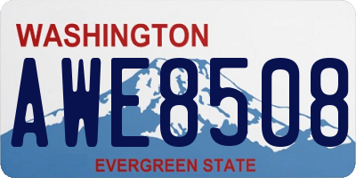 WA license plate AWE8508