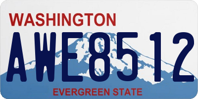 WA license plate AWE8512