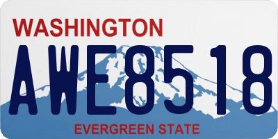 WA license plate AWE8518