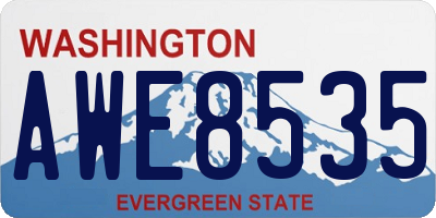 WA license plate AWE8535