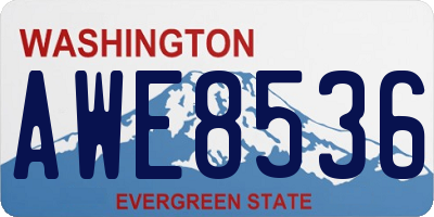 WA license plate AWE8536