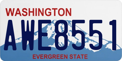 WA license plate AWE8551