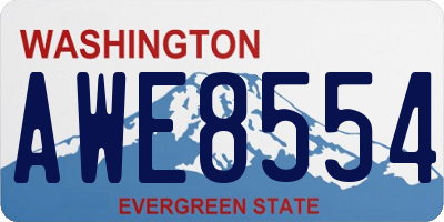 WA license plate AWE8554