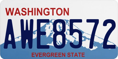 WA license plate AWE8572