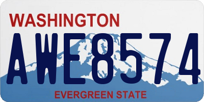 WA license plate AWE8574