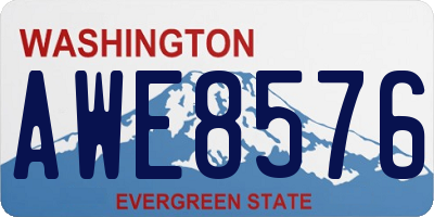 WA license plate AWE8576