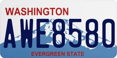 WA license plate AWE8580