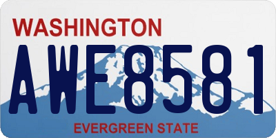 WA license plate AWE8581