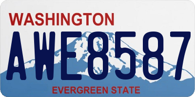 WA license plate AWE8587