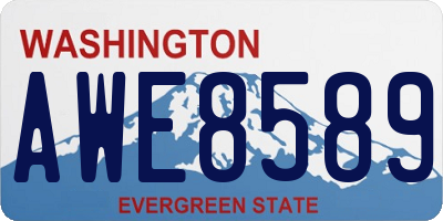 WA license plate AWE8589