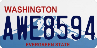 WA license plate AWE8594