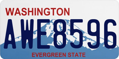 WA license plate AWE8596