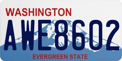 WA license plate AWE8602