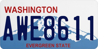 WA license plate AWE8611